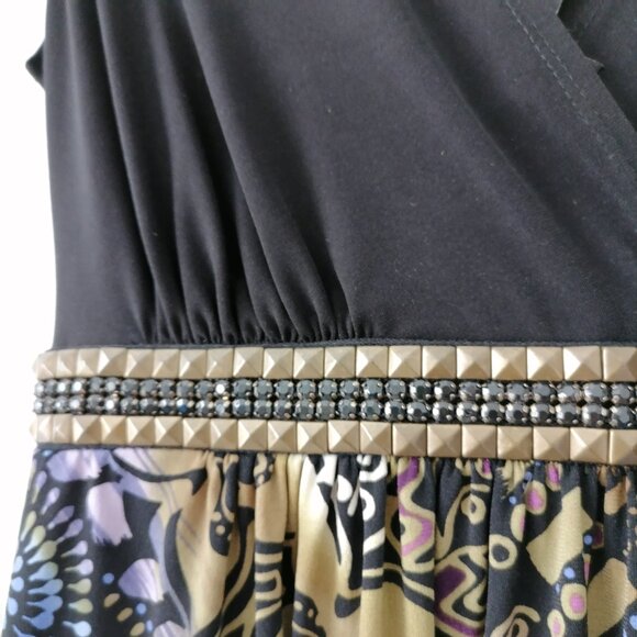 Connected Apparel Womens Multicolor Embellished Boho Floral Maxi Dress Size 10 - Picture 4 of 7